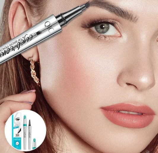 💥COMPRA 1 RECIBE 1 GRATIS🎉Lápiz de cejas de alta calidad 3D impermeable microblading 4 punta de tenedor lápiz de tatuaje