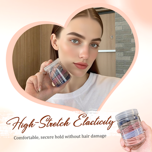 100PCS High Stretch Hair Ties in Jar