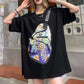 Camiseta de manga corta con bolso cruzado exclusivo para mujer con bolsillo con cremallera