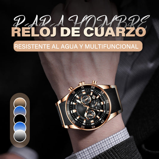 💎Oferta especial por tiempo limitado⌛Reloj Deportivo de Lujo Hombre – Cronógrafo Elegante Negro y Oro