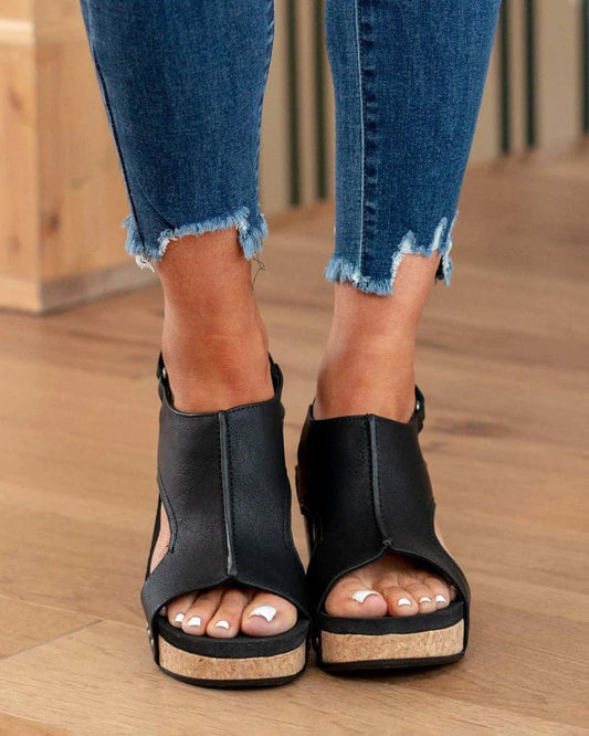 😍Oferta de tiempo limitado——Sandalias ortopédicas con velcro y cuña cómoda para mujer