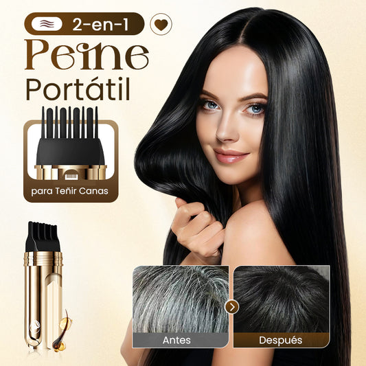 ✨ Peine Tinte 2en1 para Canas - Cobertura Rápida y Natural, Sin Productos Químicos Agresivos, Fácil de Usar en Casa 🌿📦