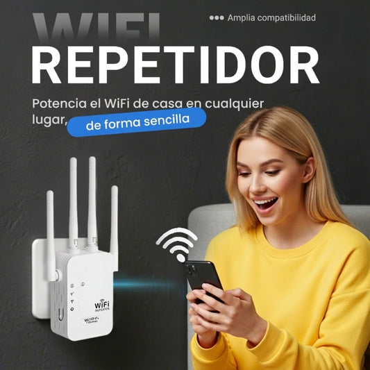 🎁 ¡Cuanto más compras, más barato te sale!🔥 Amplificador WiFi 2026, 1200Mbps Banda Dual (5GHz/2.4GHz), Amplificador de Señal, Cubre 10,000 pies² y 50 Dispositivos, Repetidor con Puerto Ethernet.