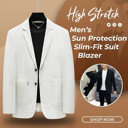 Blazer de traje ajustado de protección solar de hombre de gran elasticidad