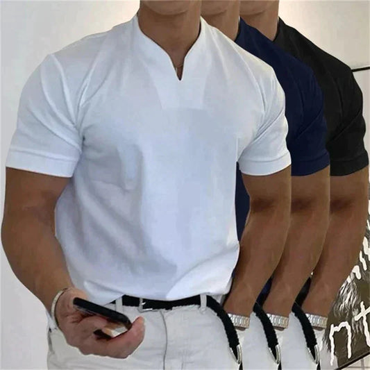 🎁Venta Caliente 49% OFF⏳2024 hombre moda holgada cuello V manga corta verano