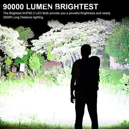 Linterna láser táctica recargable LED de 90000 lúmenes altos