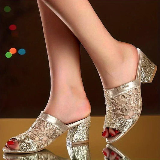 😍 ¡Último día! 39% de descuento 😍 - Sandalias de mujer decoradas con brillantina.