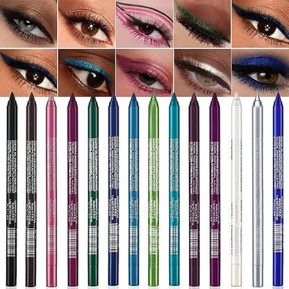 🥳2026 ¡VENTA CALIENTE🥳💞¡50K+ VENDIDO!💥💎💜 ¡VENTA FLASH 50% de descuento! Colección Sparkling Gel Eyeliner: 14 tonos resistentes al agua, perlados y metálicos para jugar. Intensidad de una sola pasada, uso durante todo el día. 🌈💫