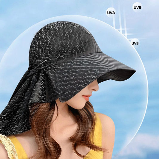 Sombrero para el sol combinable con ala ancha para mujer con solapa en el cuello (49 % DE DESCUENTO)