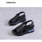 Zapatos de cuña para mujer Sandalias de color sólido Tacones altos de punta abierta casual para mujer Sandalias de moda