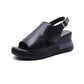 Zapatos de cuña para mujer Sandalias de color sólido Tacones altos de punta abierta casual para mujer Sandalias de moda