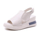 Zapatos de cuña para mujer Sandalias de color sólido Tacones altos de punta abierta casual para mujer Sandalias de moda