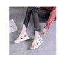 Zapatos de cuña para mujer Sandalias de color sólido Tacones altos de punta abierta casual para mujer Sandalias de moda