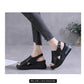 Zapatos de cuña para mujer Sandalias de color sólido Tacones altos de punta abierta casual para mujer Sandalias de moda