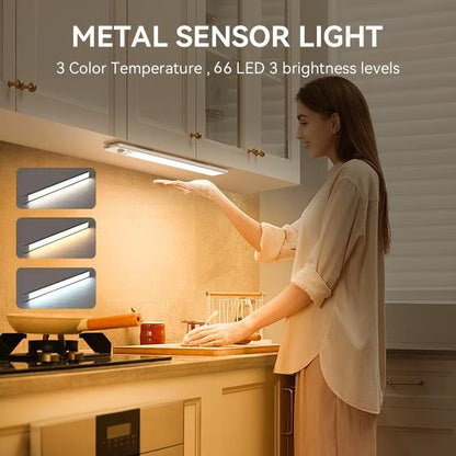 🔥Luces LED recargables magnéticas con sensor inteligente sin perforaciones de iluminación de 3 colores💡