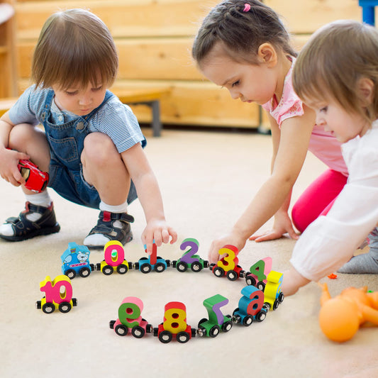 🔥Números Y Letras Tren Magnético Puzzle Juguete De Madera Coche