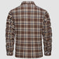 🔥Hombres Sherpa Camisa Forro Polar Chaqueta de franela con 3 bolsillos Casual Plaid Button Down Abrigo de invierno