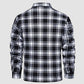 🔥Hombres Sherpa Camisa Forro Polar Chaqueta de franela con 3 bolsillos Casual Plaid Button Down Abrigo de invierno