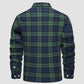🔥Hombres Sherpa Camisa Forro Polar Chaqueta de franela con 3 bolsillos Casual Plaid Button Down Abrigo de invierno