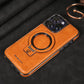 Funda de iPhone con soporte invisible de cuero de lujo