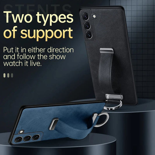 Funda con soporte para teléfono Samsung con pulsera escalable