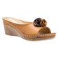 🎉Reducción de precio por tiempo limitado🎉--Sandalias Cómodas de Cuero con Flores para Mujeres con Cuña
