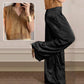 Traje de dos piezas casual de mujer con top de manga corta y pantalón de pata ancha