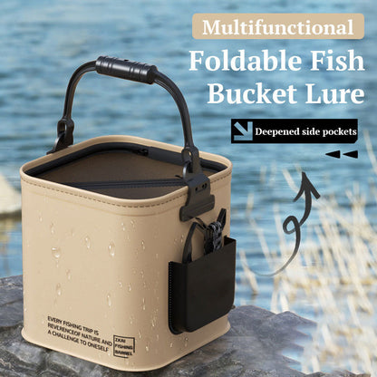 Cubo para peces plegable y multifuncional