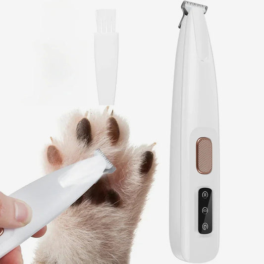 Afeitadora de mascotas recargable e impermeable con luz LED
