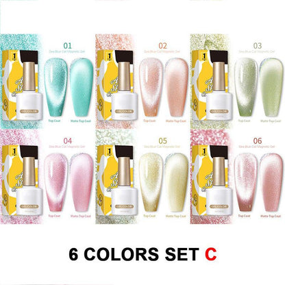 Esmalte de Uñas de Gel 18 Colores Aguamarina Brillante Ojos de Gato