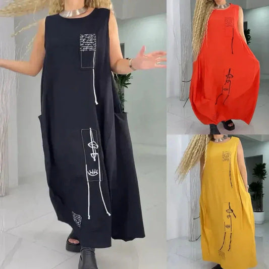 💥Tiempo límite 39% DESCUENTO💃Maxivestido casual sin mangas para tallas grandes