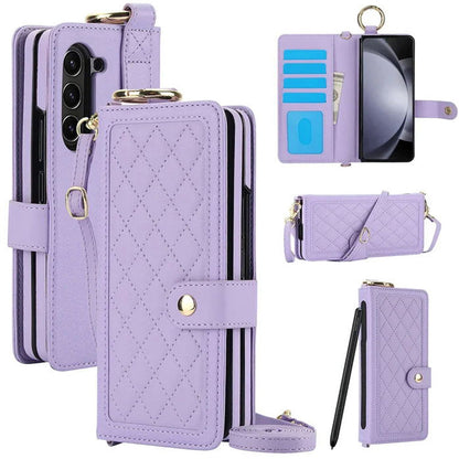 Funda de teléfono multifuncional Flip Folio con correa para la muñeca