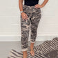 Pantalones casuales de camuflaje con cordón para mujer
