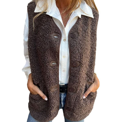 Chaqueta corta con botones de otoño para mujer