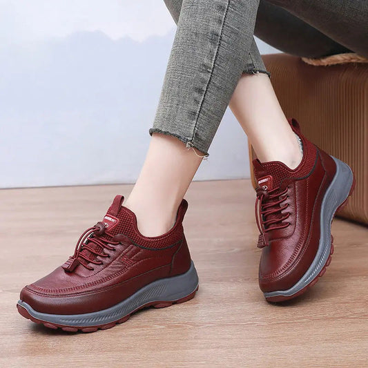 Zapatos casuales gruesos para mujer en otoño e invierno con suelas suaves y antideslizantes