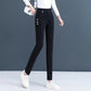 Pantalones pitillo elásticos de felpa para mujer