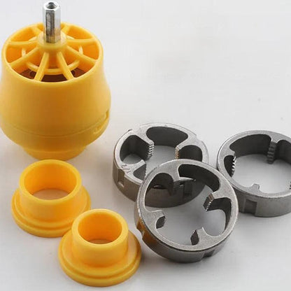 ✨Promoción de último día 49% de descuento 🛠️Kit de roscado de tubos de PVC compatible con taladro eléctrico con varios tamaños de matriz