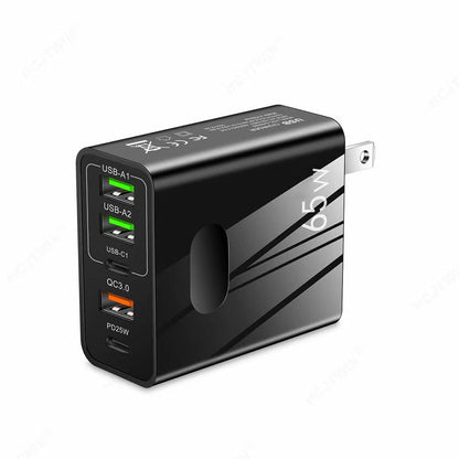 Cargador rápido multipuerto GaN de 65 W