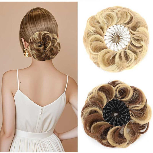 Peluca Sintética Voluminous Bun con Clip Ajustable