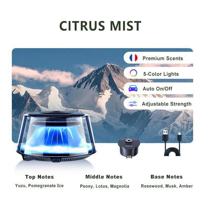 Difusor para coche Cloud Mist 2025: encendido y apagado automático con batería USB-C de 30 días y 1 recarga = 1 año de frescura