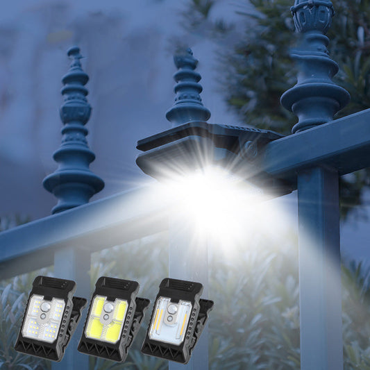 Luz solar con clip para exteriores y sensor de movimiento