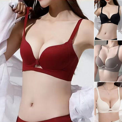 🔥 ¡Último día 50% de descuento!🔥 Sujetador push-up sin costuras ni aros de color liso para mujer con soporte moldeador