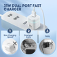 CARGADOR RÁPIDO DE DUAL PORTO DE 35W