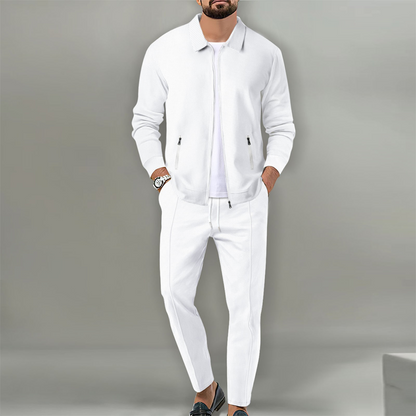 🔥Por tiempo limitado 50% de descuento🔥  Conjunto de 2 piezas para hombre: chaqueta elegante con solapas y pantalones jogger