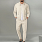 🔥Por tiempo limitado 50% de descuento🔥  Conjunto de 2 piezas para hombre: chaqueta elegante con solapas y pantalones jogger