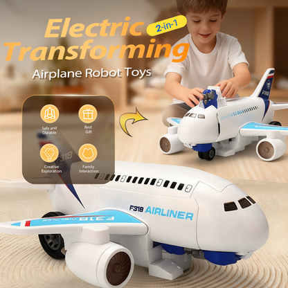 Juguetes de robot de avión transformador eléctrico 2 en 1