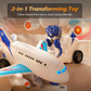 Juguetes de robot de avión transformador eléctrico 2 en 1