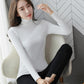 Camisa inferior cálida y gruesa con cuello alto para mujer