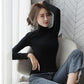 Camisa inferior cálida y gruesa con cuello alto para mujer