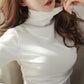 Camisa inferior cálida y gruesa con cuello alto para mujer